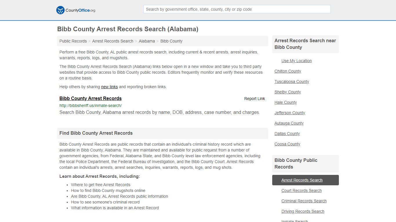 Arrest Records Search - Bibb County, AL (Arrests & Mugshots)
